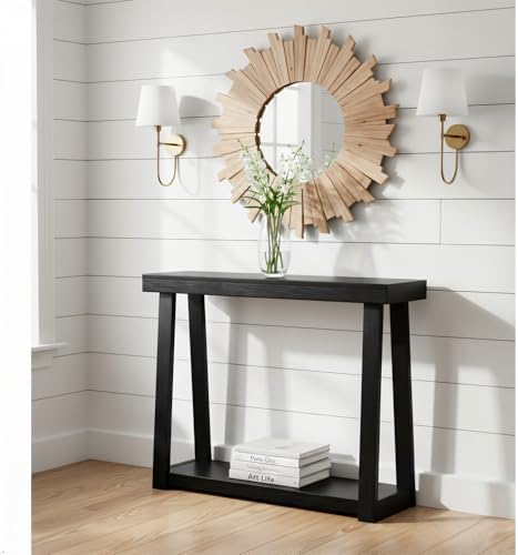 Plank+Beam Classic Console Table, with Shelf, 46 Inch, Black