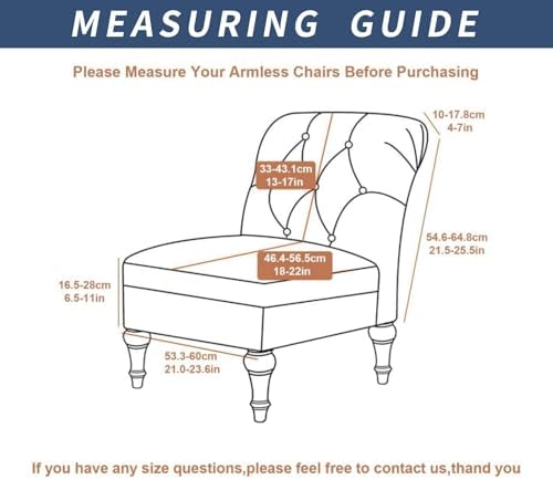 Eco-Ancheng Armless Chair Slipcover Removable Armless Accent Chairs Covers Washable Armless Slipper Chair Slipcover Printed Armless Chair Furniture Protector Covers for Living Dining Room Hotel