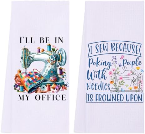 LXOMILL Sewing Gifts for Women, Quilting Kitchen Towels, Funny Sewist Gift