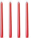 Everymoment Red Taper Candles - 4 Pack 10 Inch Candlesticks - Dripless & Smokeless for 8 Hours - Unscented Paraffin Wax - Ideal for Valentine’s Day Christmas Wedding Halloween Holiday & Home Decor