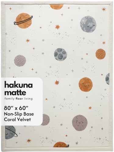 Hakuna Matte CloudSoft Baby Play Mat for Floor 60" x 80" Planets