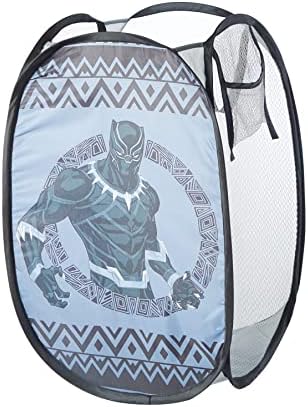 Idea Nuova Marvel Black Panther Pop Up Hamper with Durable Carry Handles, 21'' H x 13.5'' W X 13.5'' L