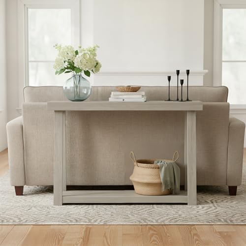 Plank+Beam Classic Console Table, with Shelf, 46 Inch, Seashell