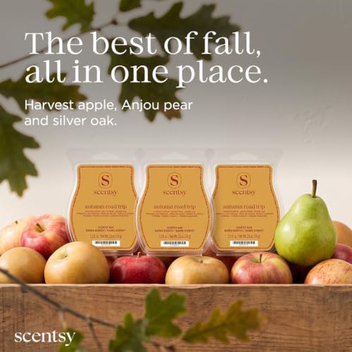 Scentsy Wax Melts, Autumn Road Trip 3 Bar Set, Paraffin Wax Cubes, 7.8 oz