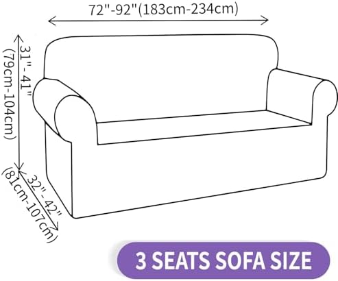 ZNSAYOTX Super Stretch Couch Cover (72"-92") Universal Sofa Covers with Elastic Bottom, Dog Cat Pets Friendly Washable Furniture Protector Fitted Sofa Slipcovers Stay in Place (Pea Green, Sofa)