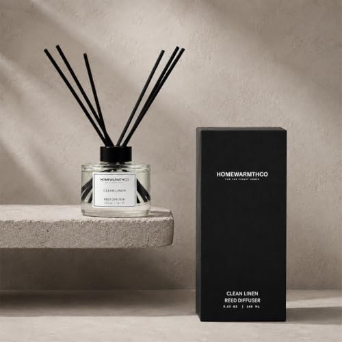 Clean Linen Reed Diffuser Set - Premium Fragrance Reed Diffuser for Home, Office, Bathroom & Kitchen, Long-Lasting Non-Toxic Essential Oil Diffuser, Home Décor, 5.63 oz (160ml)