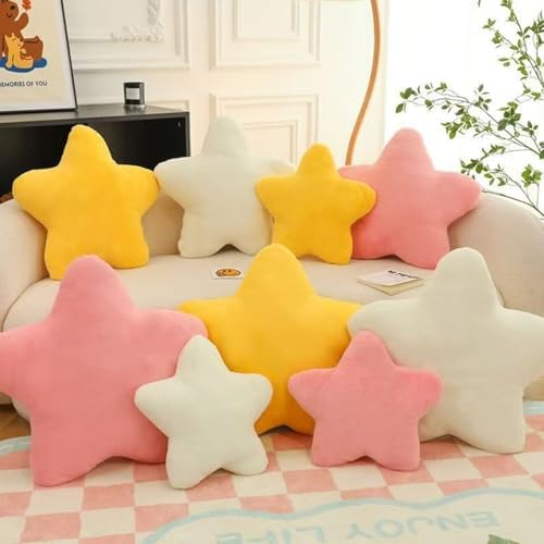 Star Pillow Cute Star Shaped Throw Pillow Plush Cushion for Bed Sofa Chair Room Decorative(Yellow,30cm)