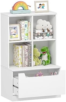 UTEX Kids Bookshelf and Toy Storage Organizer, Toddler Bookcase with Cubby