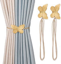 ZORZA 2Pcs Creative Butterfly Flying Bee Curtain Holders Vintage Magnetic Curtain Tiebacks Resin Decorative Curtain Ties for Drapes Home Office Hotel Décor (Butterfly)