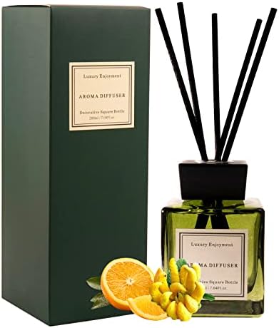 Oud & Bergamot Reed Diffuser Long-Lasting Fragrance Air Freshener Diffuser Hotel Collection Diffuser Oil 7.04 oz - Green