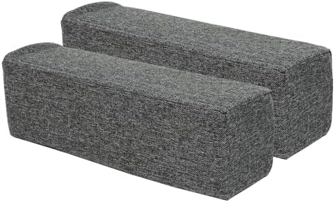2 Pack Couch Arm Rest Pillow, 6''x6''x20'' Linen Cover, High Density Foam Armrest Cushion, Removable & Washable Elbow Support for Sofa, Bed, and Armchair (Dark Grey)