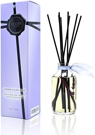 Reed Diffuser Set - Lavender & Black Amber Scented Diffuser with Sticks
