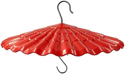 11.5'' Bird Feeder Rain Guard - Bright Dome Shield Umbrella Cover, Squirrel Proof Baffle for Outside Pole & Hanging Standard Wild Bird Feeders, Weatherproof Shatterproof Canopy.(1 Pack，RED