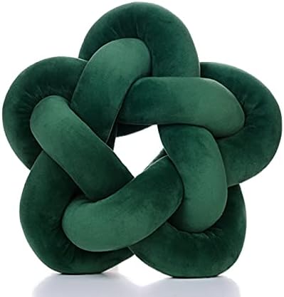 Star Knot Pillow Emerald Green Soft Plush Throw Pillow for Couch Bed