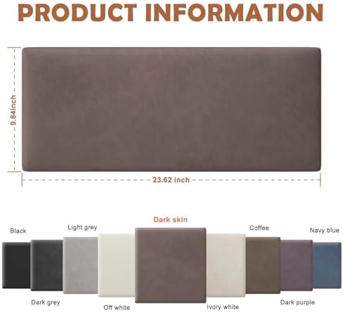 IFNOW Wall Mounted Headboard, Peel and Stick Panels, Dark Skin, Queen