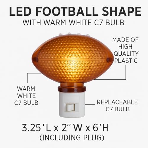 Novelty Lights LED Football Shape Sports Night Light with Swivel Plug