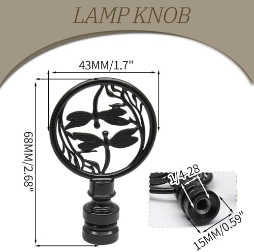 Biaungdo Double Dragonflies Lamp Finial, Black, 2 Pack