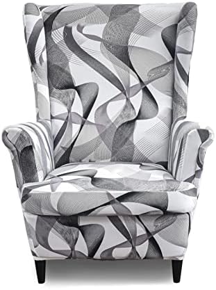 Wing Chair Slipcover, 2-Piece Printed Wingback Chair Cover