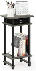 Furinno Turn-N-Tube Tall End Table, French Oak Grey/Black/Black