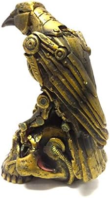 Pacific Giftware PTC 6 Inch Steampunk Inspired Raven on Skull Resin Statue Figurine