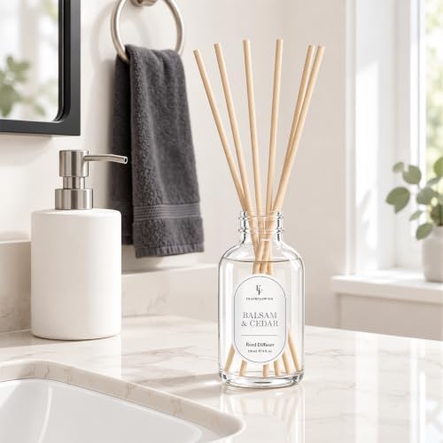 Balsam & Cedar Reed Diffuser for Home, 2 Pack 4 Fl Oz