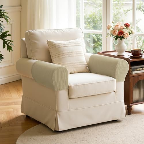 SUBRTEX Stretch Couch Arm Covers Set of 2, Non-Slip Sofa Armrest Slipcovers