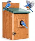 Gtongoko Recycled Plastic Bluebird Houses for Outside 1-1/2" Entrance Green