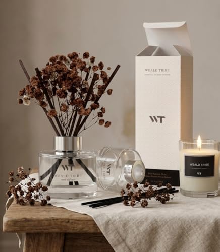 WEALD TRIBE Reed Diffuser Set Rainforest Mist Scent for Shelf Decor