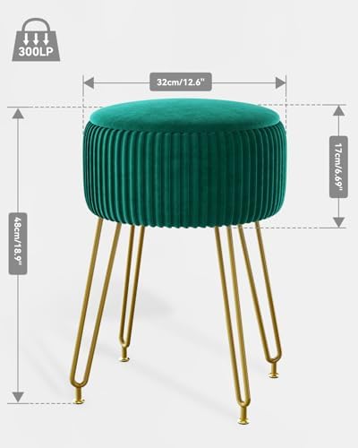 IBUYKE Storage Footrest Chair Ottoman, Makeup Vanity Stool, Green LG-20L