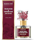 Majestic Pure Velvet Rose & Vintage Oak Reed Diffuser 3.4 fl oz | Elegant Floral Woody Fragrance for Home and Office