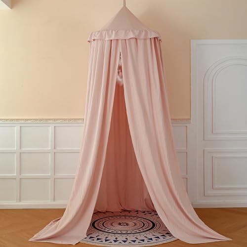 Princess Decor Canopy for Kids Bed, Soft and Durable Bed Canopy for Girls Room Tent Canopy Dreamy Mosquito Net Bedding, Children Reading Nook Canopies Indoor (Pink)
