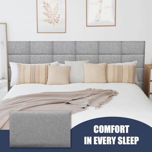 Linen Peel and Stick Headboard, Soundproof Anti-Collision Wall Panel