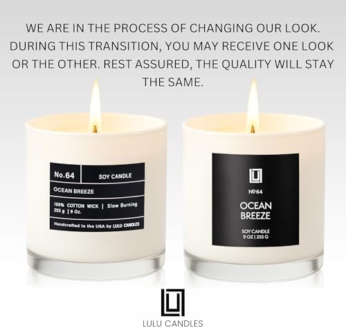 Lulu Candles | Ocean Breeze | Luxury Scented Soy Jar Candle | Hand Poured in The USA | Highly Scented & Long Lasting (9 Oz.)
