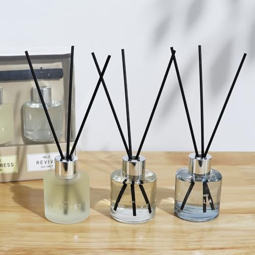 Set of 3 Reed Diffuser Set, 50ML Black Cedar Juniper Rose Sea Salt
