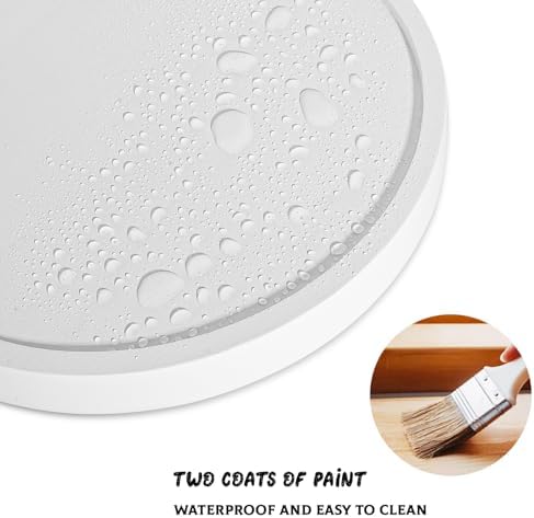 Round Decorative Tray Farmhouse Kitchen Decor Soap Dish, 11" White
