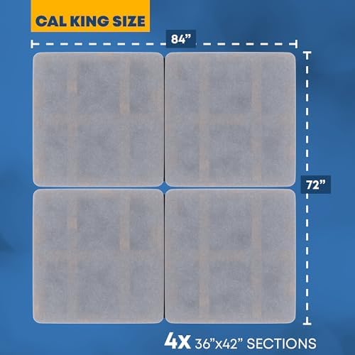 Greaton, 1.5-Inch Split Wood Bunkie Board California King Size, Under Mattress Support, Fits Bed Frames, bunk beds, Fully Assembled, Breathable Fabric Cover, Replaces Bed Slats or Box Spring