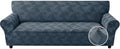 JIVINER 1 Piece Couch Cover for 3 Cushion Couch, Stretch Extra Large Sofa Covers with Elastic Bottom, Washable Oversized Sofa Slipcovers Feature Geometrical Jacquard Fabric (XL Sofa, Dark Grey)