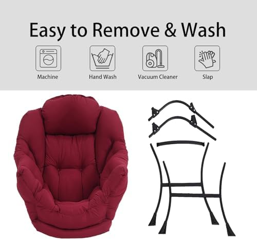 LITA Lazy Chair with Ottoman, Comfy Accent Reading Chair