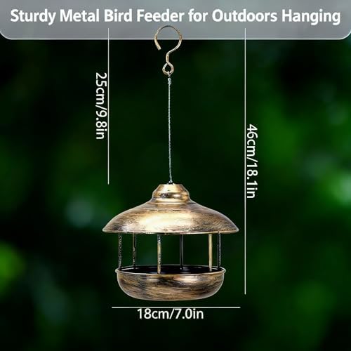 Durable Bird Feeder for Outdoors Hanging,All Metal Bird Feeder for Outside