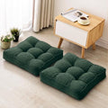 MIDDLE ONE Floor Pillow Set of 2, Memory Foam Cushion 22x22 – Square, Dark Green