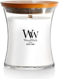 WoodWick White Teak Scented Candle, Crackling Wick, 9.7oz