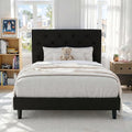 HOMBCK Twin Size Bed Frame with Adjustable Headboard, Black