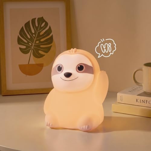 Sloth Silicone Night Light for Kids, Cute Squishy LED Lamp Gift