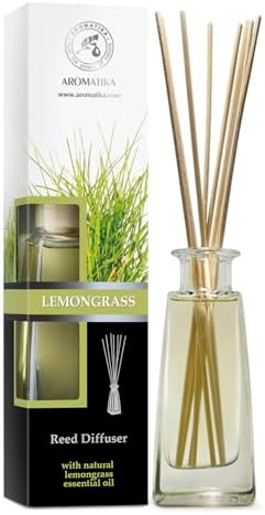 Lemongrass Oil Diffuser - Scented Reed Diffuser - Alcohol Free - Gift Set - Best for Aromatherapy - Room Air Freshener