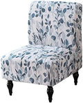Eco-Ancheng Armless Chair Slipcover Removable Armless Accent Chairs Covers Washable Armless Slipper Chair Slipcover Printed Armless Chair Furniture Protector Covers for Living Dining Room Hotel