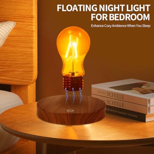 Magnetic Levitation Floating Light Bulb Lamp, Levitating Lamp Rotating LED Light Bulb Night Light Decorative Desk Lamp for Home Table Decor