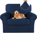 Turquoize 2 Piece Chair Covers Chair Slipcovers for Living Room Armchair Sofa Covers Chair Couch Cover with Arms Washable Furniture Protector for Chairs Feature Thick Jacquard Fabric (Chair, Navy)