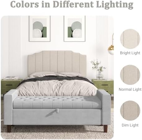 Befurtori Queen Size Headboard Only, Linen Wall Mount Headboard, Beige
