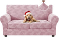 ZNSAYOTX 3 Piece Stretch Loveseat Covers (55"-71") New-Rectangle Texture, Thick Sofa Covers for 2 Cushion Couch Universal Sofa Slip Cover with Elastic Bottom & Buckle, Soft Protector Dusty Pink