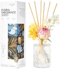 Chloefu Lan Amber Reéd diffuser, 6.7 oz Natural Essential Scented Oil, Pink Yellow and White Flowers Reéd Diffuser Sticks, Bathroom, Home & Office Decor, Preppy Room Decor, Amber Diffuser Oil Gift Set